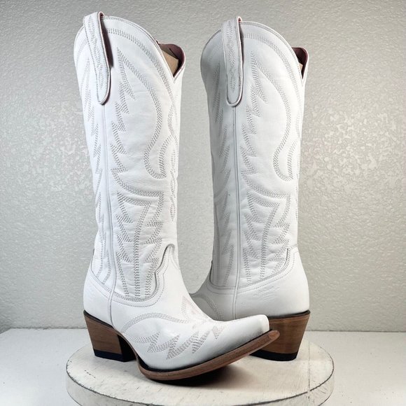 Lane Boots Shoes New Junk Gypsy Lane Nighthawk White Cowboy Boots 8 Leather Western Wear